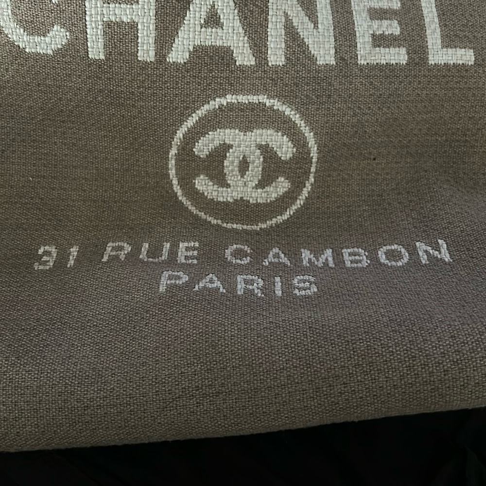 CHANEL Gray Tote with Iconic Logo